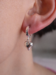 Jessica Heart Huggie Earrings
