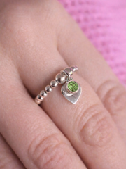 Peridot August Birthstone Heart Ring