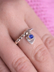 Sapphire September Birthstone Heart Ring