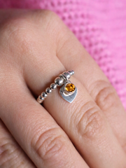 Topaz November Birthstone Heart Ring