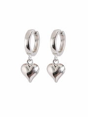 Jessica Heart Huggie Earrings