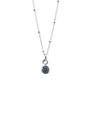 Blue Zircon December Birthstone Necklace