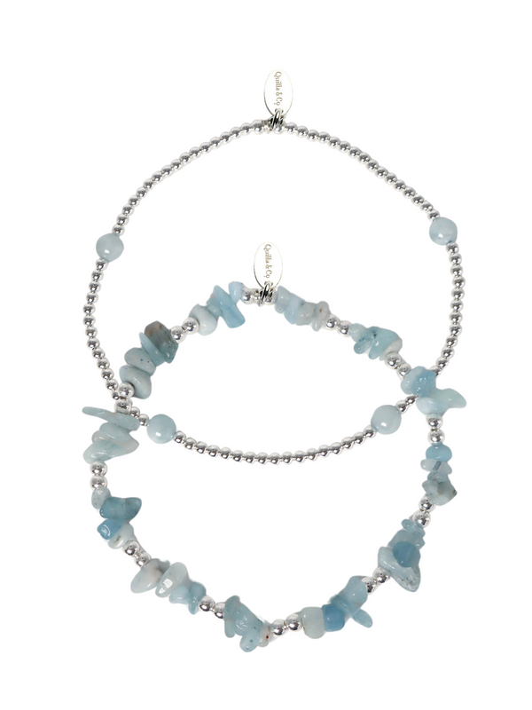 Aqua Marine Anklet Stack