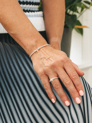 Penny Rock Crystal Bead Bracelet