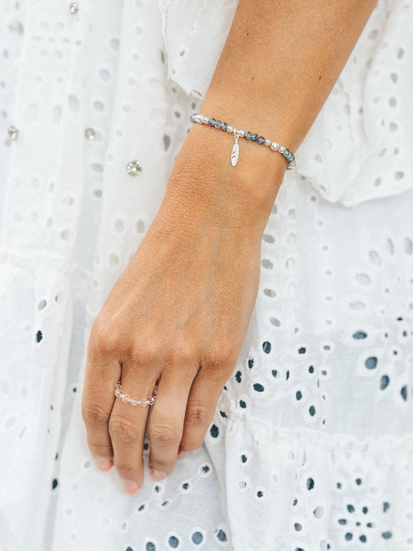 Gabriella Navy Feather Bracelet