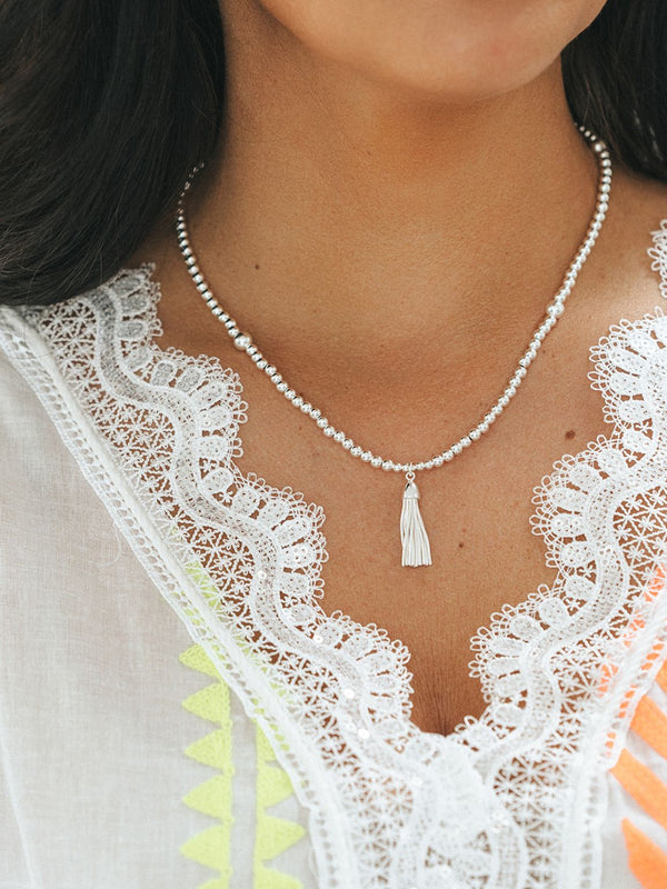 Bianca Beaded Tassel Necklace
