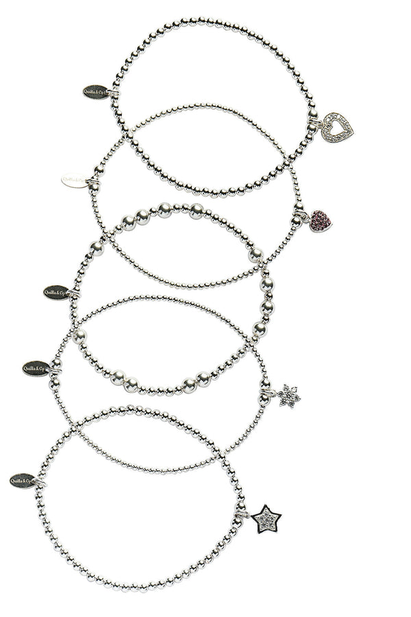 Shimmering Charm Bouquet Bracelet Stack